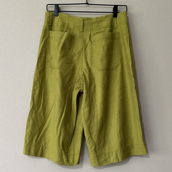 MAEVE Lime Green Linen Colette Long Shorts - Picture 3 of 6